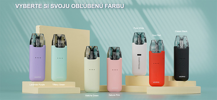 sedem moderných farieb prístroja zobrazených v rade vedľa seba